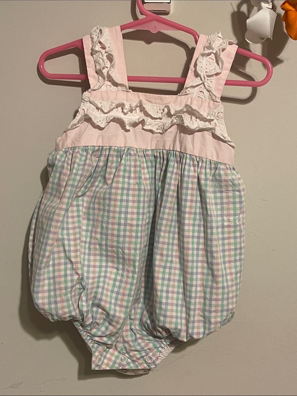 Gingham Bubble Romper The Beaufort Bonnet 18/24 month girls